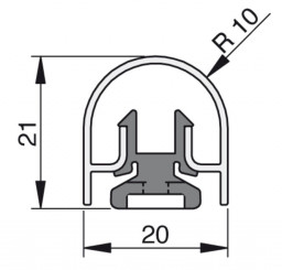 Athmer Fingerschutzprofil BU-20K+ Länge 1755mm  silber 