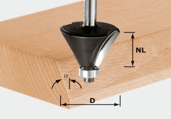 Festool Fasefräser D25,7mm/NL25,1mm/GL70mm/a15G/S8mm 491132 