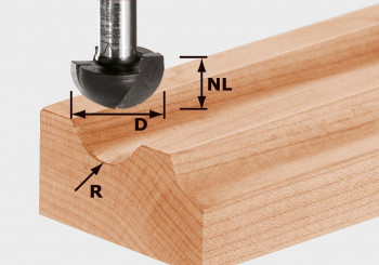 Festool Hohlkehlfr.D25,4mm/NL14mm/GL44mm/R12,7mm/S8mm 490987 