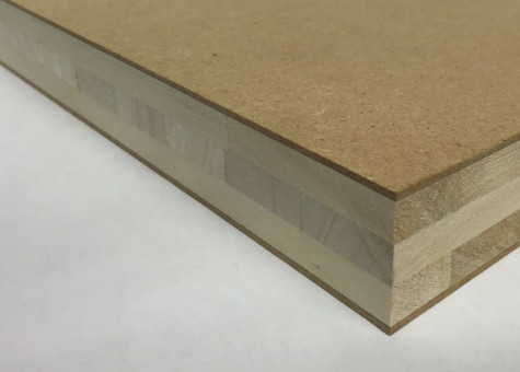 Tischlerplatte MDF Deck Triple Core Pappel - Tischlerplatte MDF Deck Triple Core Pappel , 5-fach Stabplatte IF20 mit 4mm MDF-Deck