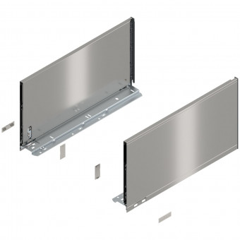 Blum Legrabox pure Zarge Höhe F NL 450 mm inox - Blum Legrabox pure Zarge, Höhe F
(239,9 mm), NL= 450 mm,
links/rechts, für Legrabox pure,
inox, 770F4502I