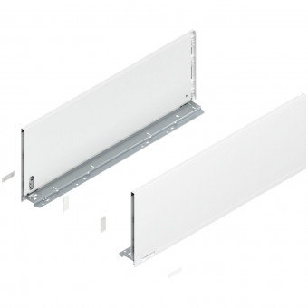 Blum Legrabox pure Zarge Höhe F NL 650 mm seidenweiß - Blum Legrabox Zarge, Höhe F
(239,9 mm), NL= 650 mm, links/rechts,
für Legrabox pure, 
seidenweiß matt, 770F6502S
