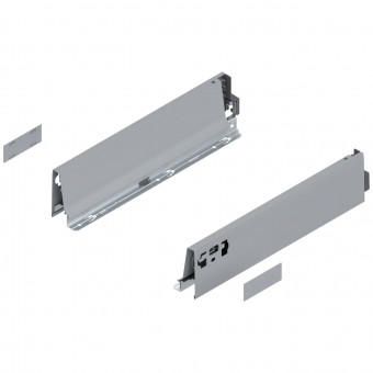 Blum Tandembox antaro Zarge 378M RAL 9006 grau - Blum Tandembox Zarge, Höhe M
(83,6 mm), NL=350 mm, links/rechts,
für Tandembox intivo/antaro,
RAL 9006 grau (weißaluminium),
378M3502SA