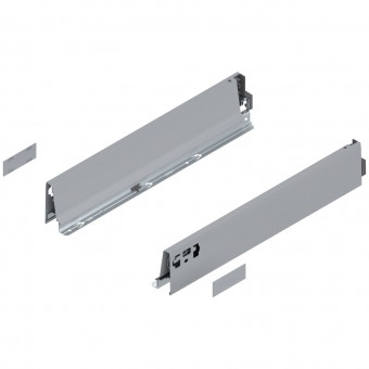 Blum Tandembox antaro Zarge 378M RAL 9006 grau - Blum Tandembox Zarge, Höhe M 
(83,6 mm), NL=450 mm, links/rechts,
für Tandembox intivo/antaro, 
RAL 9006 grau (weißaluminium), 
378M4502SA