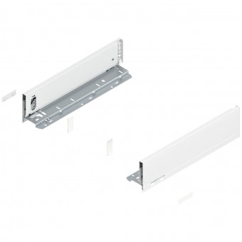 Blum Legrabox pure Zarge Höhe M NL 350 mm seidenweiß - Blum Legrabox Zarge, Höhe M
(90,3 mm), NL= 350 mm, links/rechts,
für Legrabox pure,
seidenweiß matt, 770M3502S