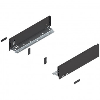 Blum Legrabox pure Zarge Höhe M NL 350 mm terraschwarz - Blum Legrabox Zarge, Höhe M
(90,3 mm), NL= 350 mm, links/rechts,
für Legrabox pure, terraschwarz
770M3502S