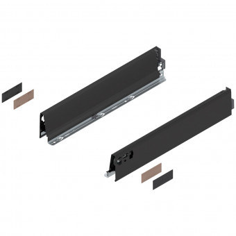 Blum Tandembox antaro Zarge 378M terraschwarz - Blum Tandembox Zarge, Höhe M
(83,6 mm), NL=450 mm, links/rechts,
für Blum Tandembox intivo/antaro, 
terraschwarz    378M4502SA