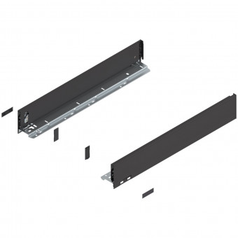 Blum Legrabox pure Zarge Höhe M NL 550 mm terraschwarz - Blum Legrabox Zarge, Höhe M
(90,3 mm), NL= 550 mm, links/rechts,
für Legrabox pure, 
terraschwarz matt 770M5502S