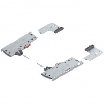 Blum Tip-on Blumotion Einheit Typ S1 - Blum Tip-On Blumotion Set 
(Einheit + Mitnehmer + Adapter) für 
Legrabox/Movento, Typ S1, 
NL=270-349 mm, Gesamtgewicht des 
Auszugs=10-20 kg, links/rechts, R7035
lichtgrau, T60L7140
