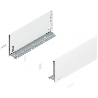 Blum Legrabox pure Zarge Höhe C NL 400 mm seidenweiß - Blum Legrabox Zarge, Höhe C
(176,8 mm), NL= 400 mm, links/rechts,
für Legrabox pure, 
seidenweiß matt, 770C4002S