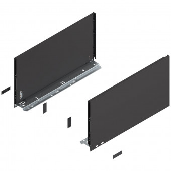 Blum Legrabox pure Zarge Höhe F NL 450 mm terraschwarz - Blum Legrabox Zarge, Höhe F
(239,9 mm), NL= 450 mm, links/rechts,
für Legrabox pure, terraschwarz
770F4502S