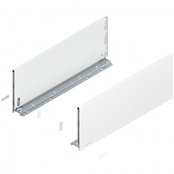 Blum Legrabox pure Zarge Höhe F NL 600 mm seidenweiß - Blum Legrabox Zarge, Höhe F
(239,9 mm), NL= 600 mm, links/rechts, 
für Legrabox pure, 
seidenweiß matt, 770F6002S