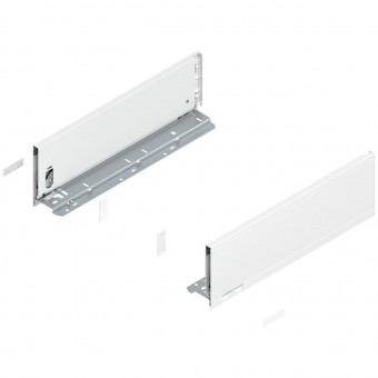 Blum Legrabox pure Zarge Höhe K NL 400 mm seidenweiß - Blum Legrabox Zarge, Höhe K
(128,3 mm), NL= 400 mm, links/rechts,
für Legrabox pure, 
seidenweiß matt, 770K4002S