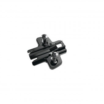 Kreuzmontageplatte mit Langloch-Höhenverstellung obsidianschwarz mit Euroschrauben - <p>obsidianschwarz, mit Euroschrauben</p>
