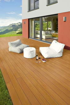 Terrassendielen Garapa glatt - Glatt gehobelte Hartholzdiele für Terrassenböden