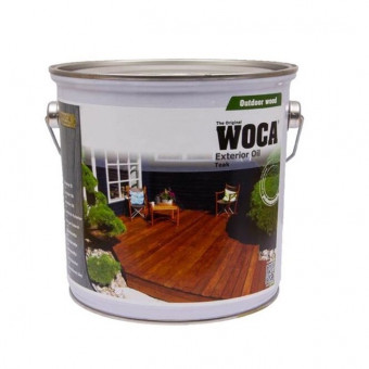 Woca Außenholzöl - Außenholzöl Teak, ist für die Grundbehandlung und für die Pflege von neuen oder zuvor ölbehandelten Holzoberflächen wie zB. Terrassen, Gartenmöbel, Holzfassaden usw. Die spezielle wasserbasierte Zusammensetzung der Ölkomponenten bewirkt, dass das Produkt 