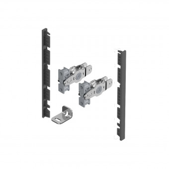 AvanTech YOU Set Verbinder anthrazit Nennhöhe 139 mm - Hettich AvanTech YOU Set 
Verbinder anthrazit für Innenfrontprofil 
zum Selbstablängen, Nutzung mit Zarge Nennhöhe 139 mm 
Stahl/Kunstoff 9257620