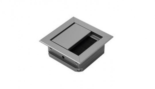 Kabeldurchlass - Kabeldurchlass 
mit Klappe und Bürstendichtung 
Aluminium eloxiert  
9133402