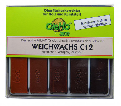 Cleho Weichwachs C12 S7 5St Mahagonie/Palisander 1225507 - Cleho Weichwachs C12 Sortiment 7 5er Serie Mahagonie/Palisander 1225507
