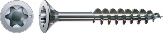 Spax Universalschraube Ø5,0x35mm Wirox T20 Teilge. 500St - Spax Universalschraube Ø5,0x35 mm, T-Star Plus T20, 
Senk-Multi-Kopf, Teilgewinde, 
Wirox (A9J), 4CUT-Spitze, gehärtet, gleitbeschichtet, VPE: 500 Stück 0191010500355