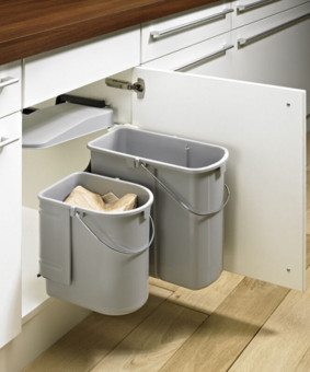 Bin.it Classic 2X - Bin.it Classic 2X 
für Schrankbreite 500 mm, 29 Liter,  
Kunststoff grau  9132340