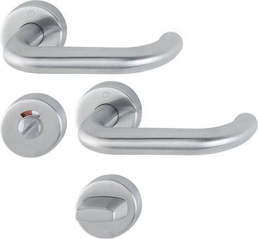 Hoppe Paris Edelstahl matt - <p><span style="background-color:white">Rosettengarnitur aus mattem Edelstahl als BB-, PZ- oder WC-Variante</span></p>
