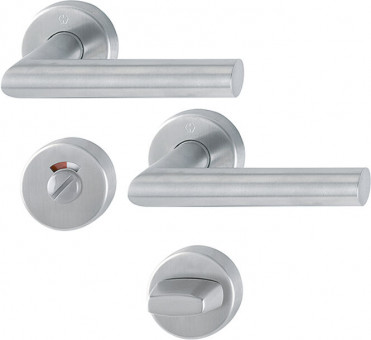 Hoppe Amsterdam Edelstahl matt - <p><span style="background-color:white">Rosettengarnitur aus mattem Edelstahl mit eckigen oder runden Rosetten</span></p>
