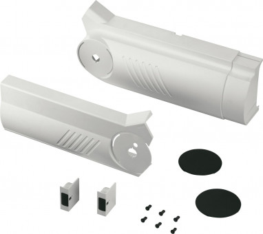 Blum Aventos HF Abdeckkappen Set, seidenweiss,tiefgrau - Blum Aventos HF Hochfaltklappe,
Abdeckkappenset 
(inkl. Auslöseschalter zum Einbohren, beigepackt), 
links/rechts, für Servo-Drive, seidenweiss/ tiefgrau  
21F8000