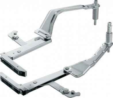 Blum Aventos HS Hochschwenkklappe KH=350-800 mm - Blum Aventos HS Hochschwenkklappe, 
Hebelpaket (Set), KH=350-800 mm, links/rechts, 
für Servo-Drive, vernickelt  
21S3500.01