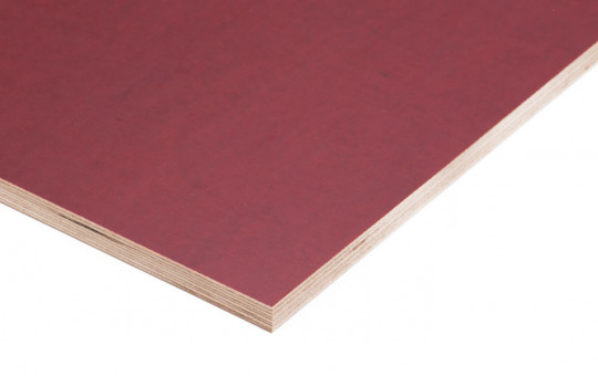 KoskiDecor Rot - KoskiDecor phenol Rot,
finn. Birken-Sperrholz, durchgehend Birke, 
Verleimung EN 314/Klasse 3, 1 stg. gezogenes Deckfurnier, beidseitig Phenolharzfilm beschichtet 120 gr./qm, Kanten nicht behandelt
80% PEFC zertifiziert, DNVSE-PEFC-COC-349