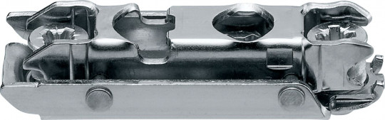 Blum Clip Kreuzmontageplatte Excenter Distanz 0 mm Stahl - Blum Clip-Montageplatte  m. Excenter-HV 
Stahl gerade 0 mm Distanz m.Sys-Schrauben 
für Zwillingsanschlag
175H410Z