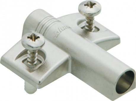 Blum. Kreuzadapterplatte 37/32 - Blum. Kreuzadapterplatte 
37/32 Expando mit vorm. Dübel Zink,
vernickelt, 970.55E1