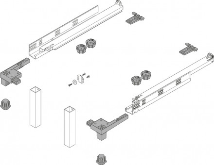 Blum SPACE STEP Set NL 460 - Blum SPACE STEP Set, 
NL 460 mm, oriongrau, Z95.4600