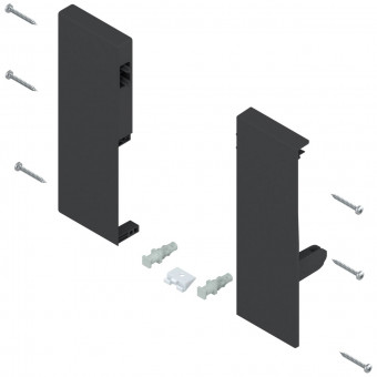 Blum Frontbefestigung H.C schwarz - Blum Frontbefestigung rechts/links 
für Antaro Innenauszug Höhe C schwarz 
1x Reling, ZIF.74CO | 2