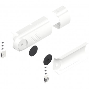 Blum Aventos HF Abdeckkappen Set, seidenweiss,tiefgrau - Blum Aventos HF Hochfaltklappe,
Abdeckkappenset 
(inkl. Auslöseschalter zum Einbohren, beigepackt), 
links/rechts, für Servo-Drive, seidenweiss/ tiefgrau  
21F8000 | 2