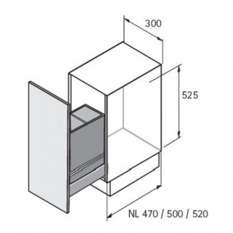 Bin.it Vario - Bin.it Vario Abfallsystem 
für Schrankbreite 300 mm   
40 Liter  9207649 | 2