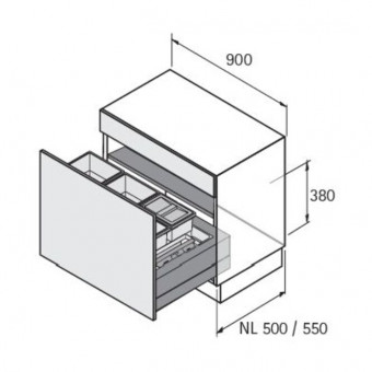 ArciTech Abfallsystem Base 900 - ArciTech Abfallsystem Base 900 
Rahmen NL 500 mm 
9208778 | 2