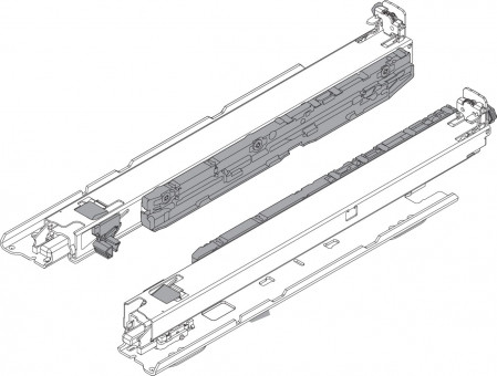 Blum Movento Vollauszug Blumotion S 760H NL 400 mm - Blum Movento mit BLUMOTION S, Vollauszug 
für Holzschubkasten, 40 kg, NL=400 mm, 
Bodenmontage, 760H4000SU | 2