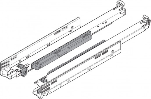 Blum Movento Vollauszug Tip-on 766H NL 700 mm - Blum Movento mit Tip-On, Vollauszug
für Holzschubkasten, 60 kg, NL=700 mm,
für Kupplung, links/rechts, verzinkt, 
766H7000T | 2