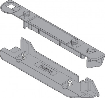 Blum SERVO-DRIVE Trägerprofilaufnahme - Blum Servo-Drive Trägerprofil-Aufnahme 
vertikal, unten/oben, R7037 staubgrau,
Z10D01E0.01 | 2