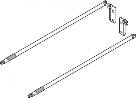 Blum Tandem Reling-Set NL 400 mm - Blum Tandem Reling-Set Inserta 
für Nennlänge 400 mm eloxiert nickel
ZRE.363A.ID | 2