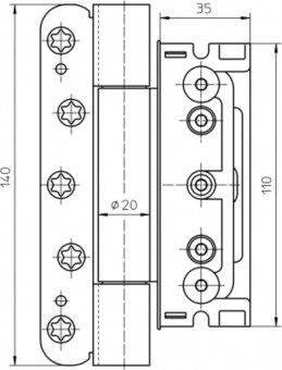Simonswerk Haustürband Baka Protect 4010 3D MSTS Edelst. - Simonswerk Baka Protect 4010 3D MSTS Haustürband
Edelstahl matt gebürstet mit Stiftsicherung Satz mit 3 Stück
3D Verstellung ( Seite +/-3mm, Höhe +/-3mm, Andruck +/-3mm ) 
innenliegender Stift , wartungsfreie Gleitlagertechnik,
Rollenlänge 140mm, Rollendu | 2