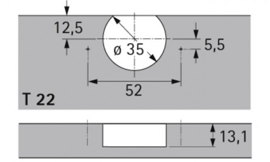 Selekta Topf T22  0077734 - Hettich Topf TH 32 Selekta zum anschrauben vernickelt 0077734 (9159484.01) | 2