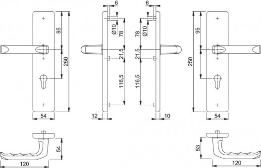Hoppe London Alu F2 - <p>Haustür Schutzgarnitur</p>
 | 2