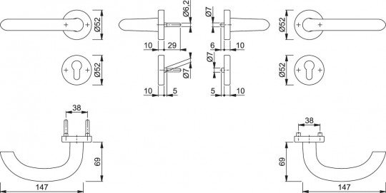 Hoppe ZT-PZ-FS 1138/42H/42HS Marseille - Hoppe ZT-PZ-FS 1138/42H/42HS 
Marseille F1
Feuerschutzgarnitur
Drücker/Drücker  
TS=40-55 mm 
Rosettenhöhe 10 mm 
Vierkant 9 mm 
Sertos Kl. 4
10726438 | 2