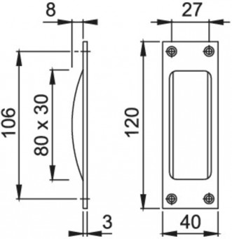 Hoppe Schiebetürmuschel M421 - Hoppe Schiebetürmuschel M421
Mes.brün. ohne Lochung 4205948 | 2