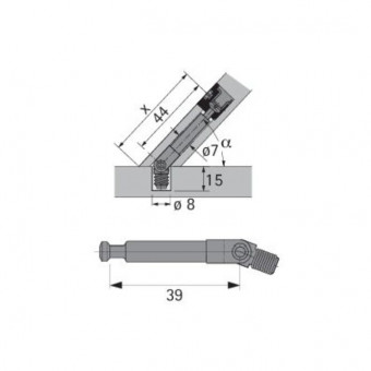 Gelenkdübel DU634 - Gelenkdübel DU634 
M6 x 7 mm, Spannmaß 39 mm  
9129712 | 2