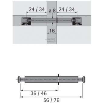 Doppeldübel DU883 chromatiert - Doppeldübel DU883 chromatiert 
Ø 8 mm  Spannmaß 36/20  0079552 | 2