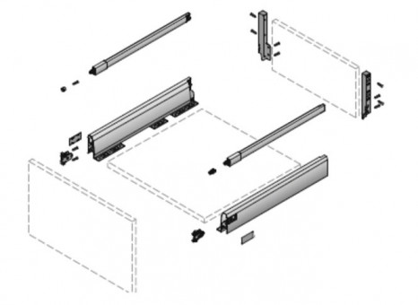 ArciTech TopSide - ArciTech TopSide-Set 
Stahl pulverbeschichtet champagner 
Höhe 92 mm, Nennlänge 500 mm  
9144527 | 2