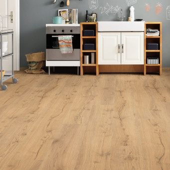 Laminatboden Tritty 100 TC GV, Alpineiche natur auth. 4V - Laminatboden Tritty 100 Top Connect, Gran Via Alpineiche natur auth./matt 4V, 
Nutzungsklasse 23/32, 
5 Stück/Paket = 2,68 qm, 
39 Pakete/Palette = 104,52 qm, 
526709 | 3